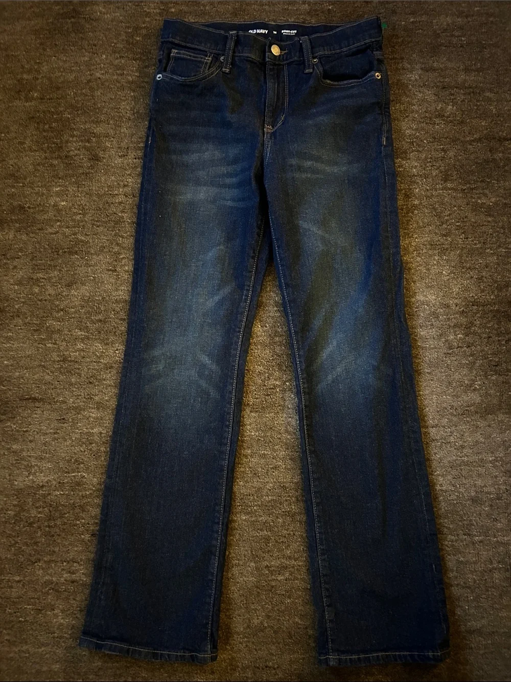 Old Navy Men's Straight-Leg Jeans in Dark Blue Wash
